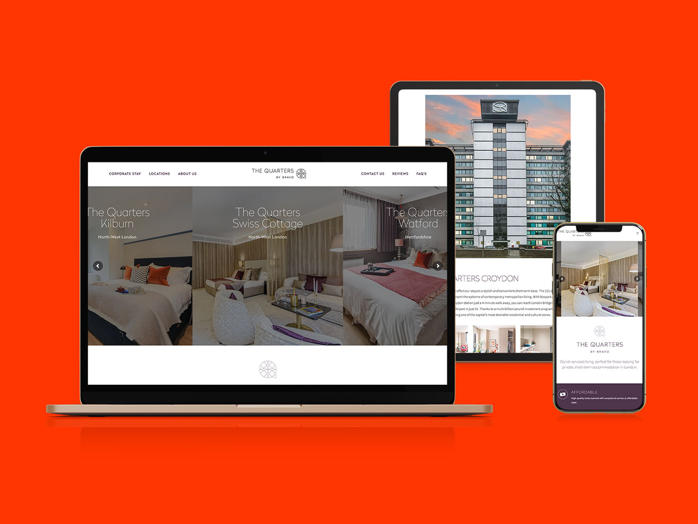 The Quarters Property Lettings Website Design - Multi Device View